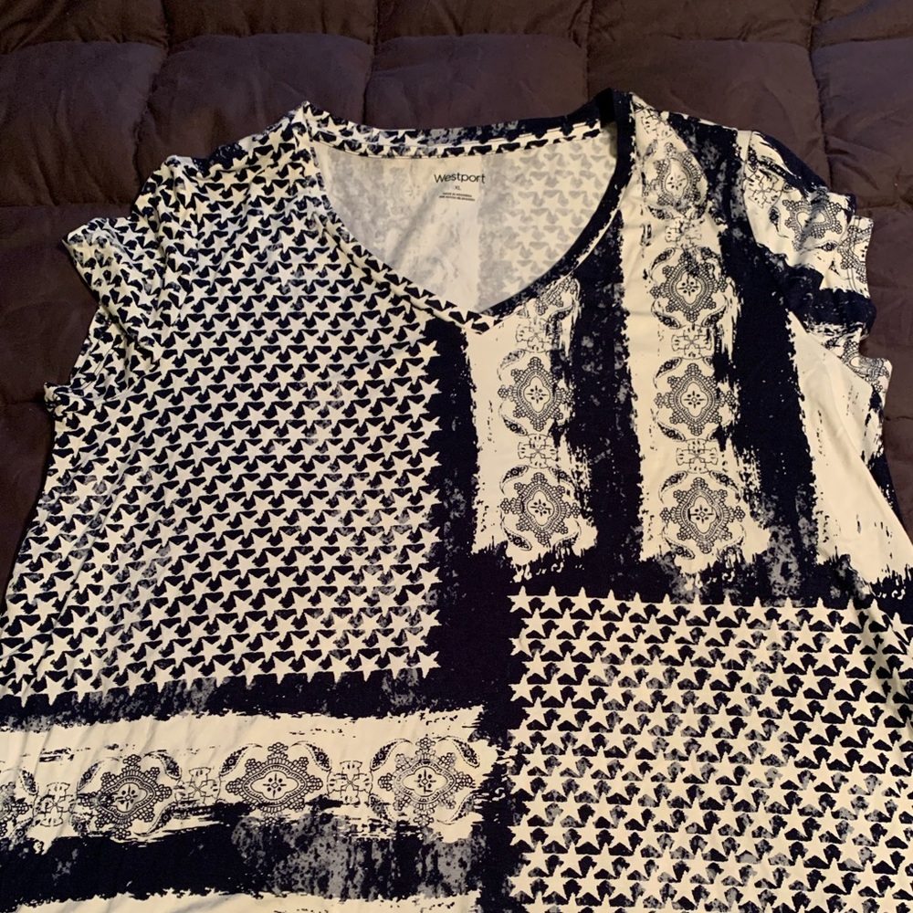 Blue and white Stars and Stripes short sleeve